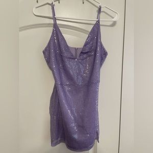 purple hoco dress